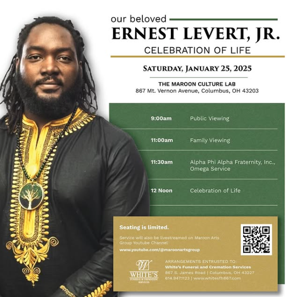 Ernest Levert Jr. Celebration of Life at 9am on January 25, 2025